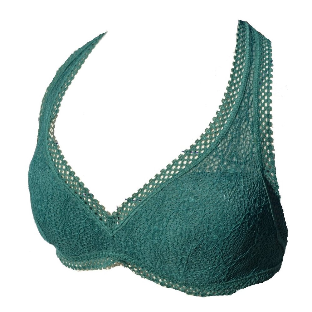 Victoria's Secret Lightly Lined Lightly Green Lace Racerback Bralette Size S